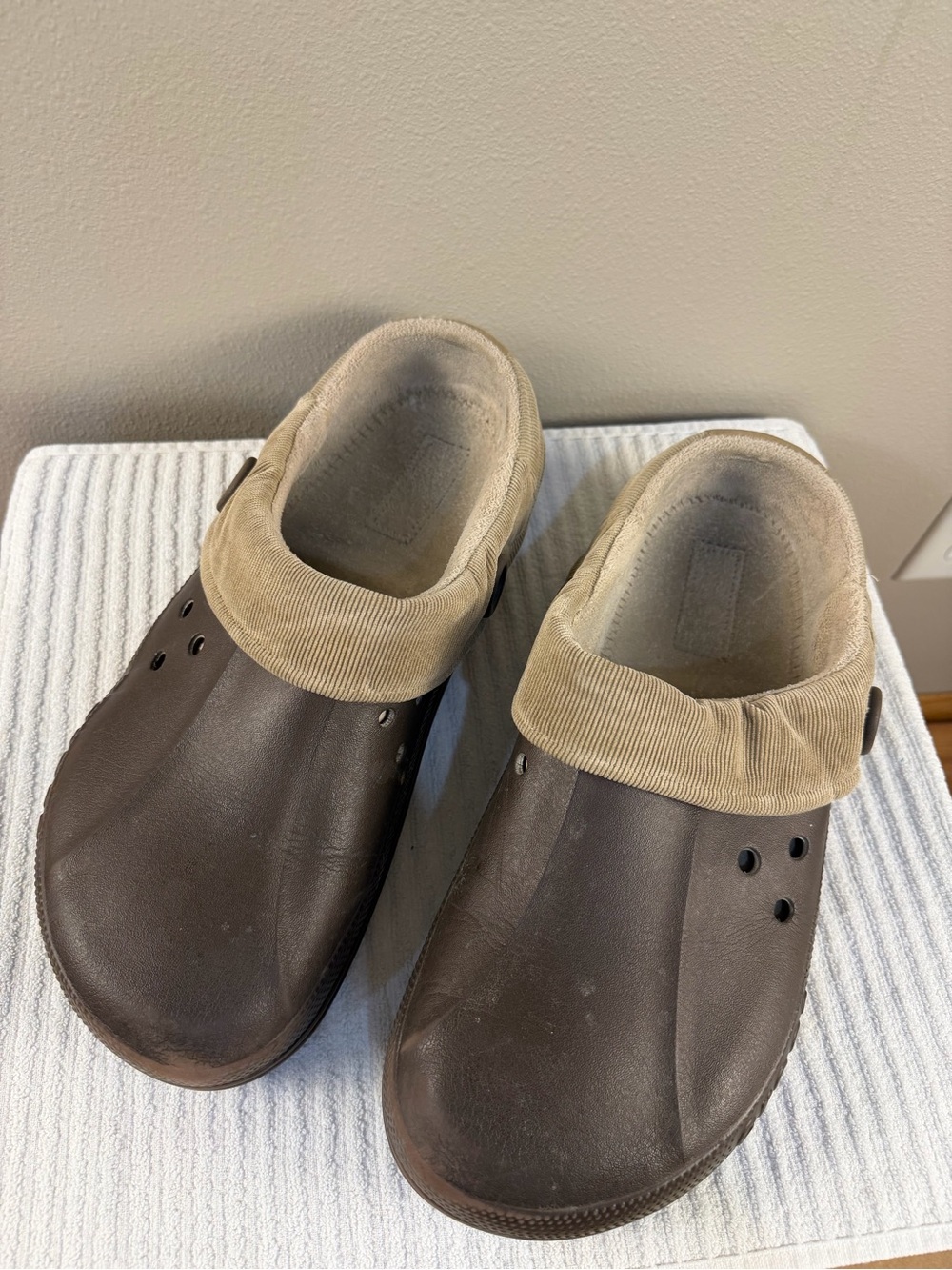 Crocs Blitzen III Lined Clog Brown Corduroy Fleece Convertible Mules Men’s 13